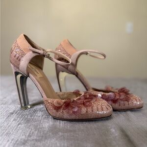 Valentino Garavani Blush Sequin Mary Jane Heels EU 39